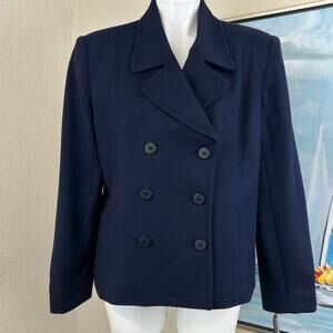 Vintage Requirements pea coat. Navy 100% Wool blazer plus size 16 NWT